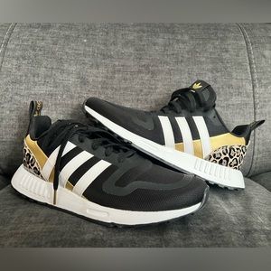 Black, Gold and Leopard Print women’s Adidas shoes